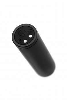 Черная перезаряжаемая вибропуля с пультом ДУ RealStick Caliber