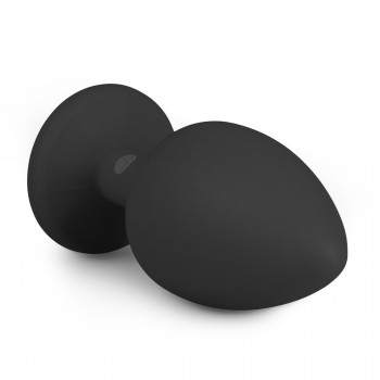 Черная анальная пробка с кристаллом Diamond Plug Large - 10 см.
